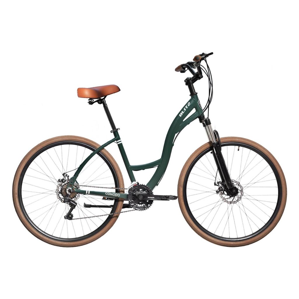 Bicicleta Aro 29 BLITZ Comodo Alum. Full Shimano 21v Freios a Disco com Suspensão