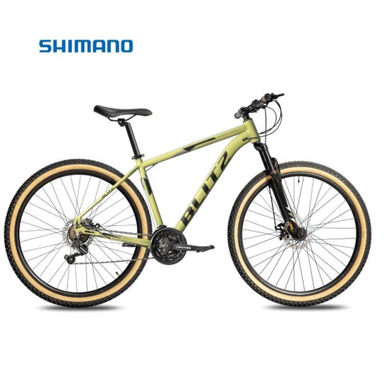 Bicicleta Aro 29 BLITZ Pontal Alumínio Shimano 21v Freio Hidráulico - Verde Menor preço em Bicicleta Aro 29 BLITZ Pontal Alumínio Shimano 21v Freio Hidráulico - Verde