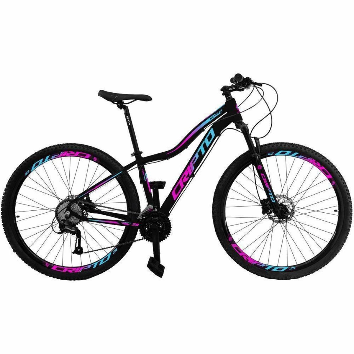 Bicicleta Aro 29 Cripto 21 Marchas Freios Disco e Suspensão Menor preço em Bicicleta Aro 29 Cripto 21 Marchas Freios Disco e Suspensão