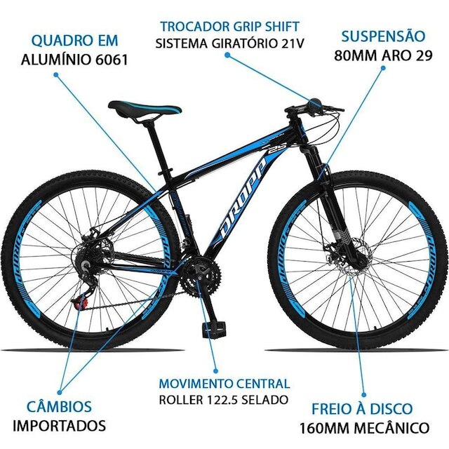 Bicicleta Aro 29 Dropp Aluminium 21v Freio A Disco