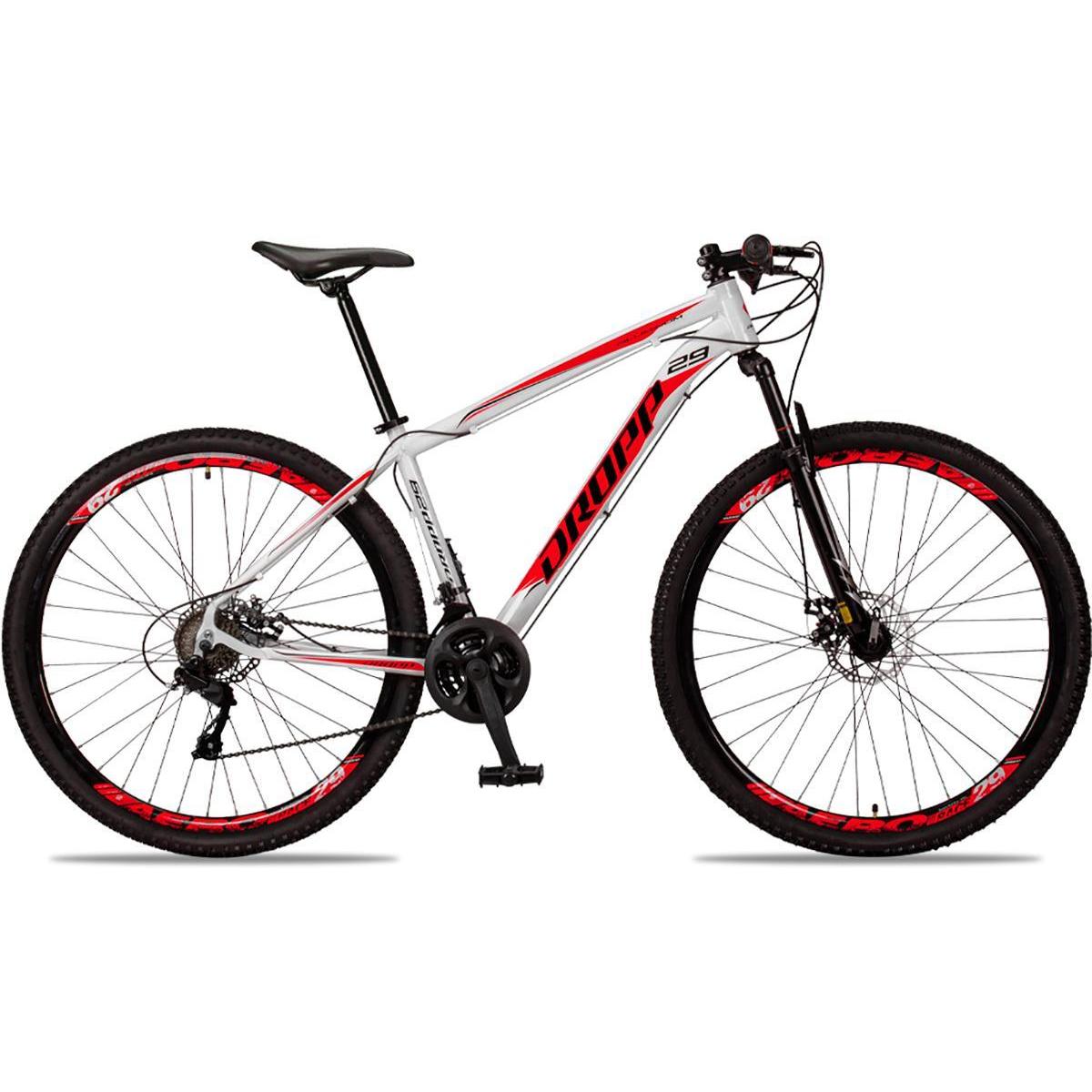 Bicicleta Dropp Aluminum Disc H Aro 29 Susp. Dianteira 24 Marchas - Branco/vermelho