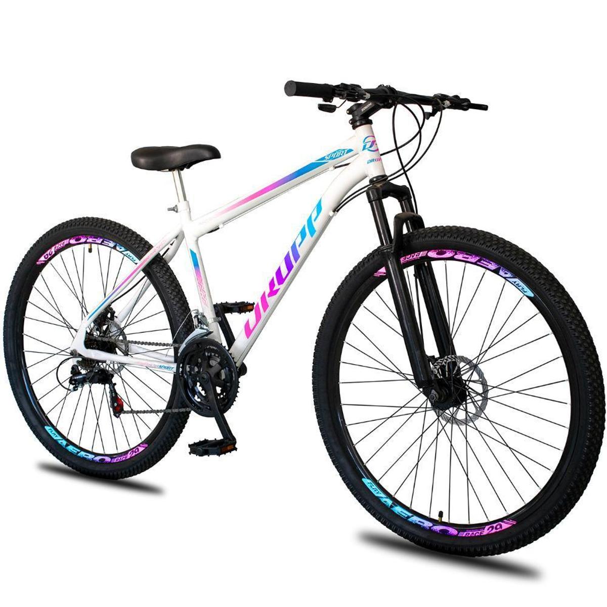 Bicicleta Dropp Sport Disc M Aro 29 Susp. Dianteira 21 Marchas - Branco/azul