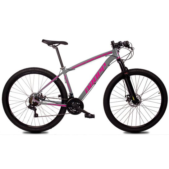 Bicicleta Aro 29 Dropp Z1-X Suspensão Freio Disc 21v - Cinza+Rosa