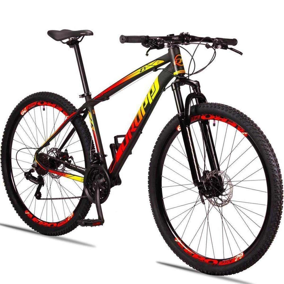 Bicicleta aro 29 Dropp Z3 Alumínio Shimano 21vel freio a disco mecânico com suspensão MTB