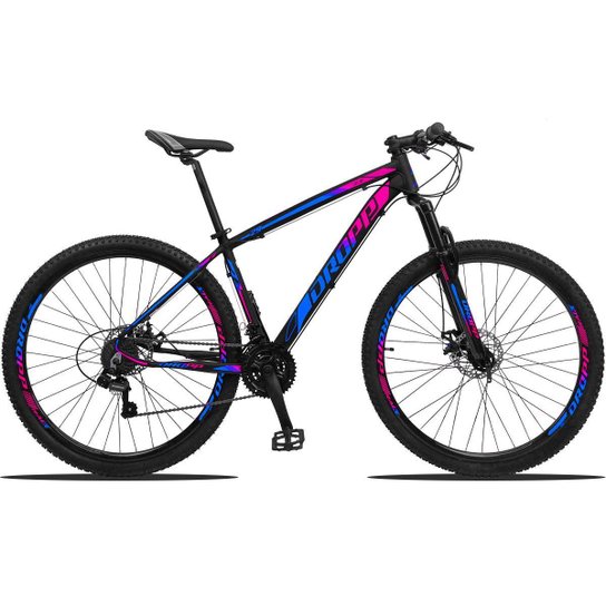 Bicicleta Aro 29 Dropp Z3 Shimano Suspensão Freio Disc 21v - Azul+Rosa