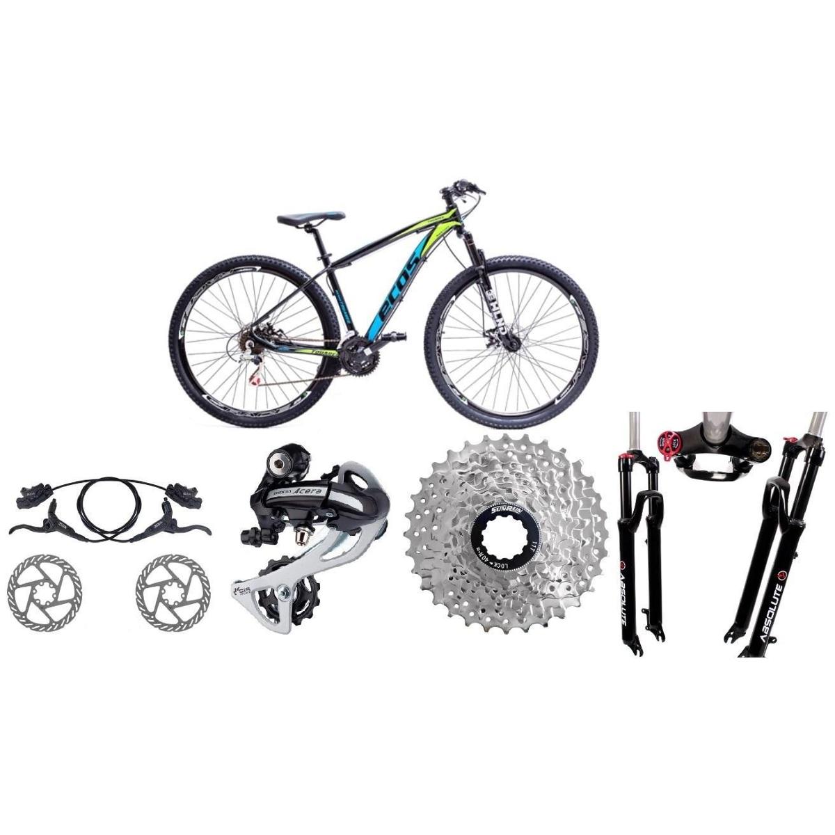 Bicicleta Aro 29 Ecos 27v K7 9v Cambio Shimano Acera Freios Hidráulicos E Suspensão com Trava Menor preço em Bicicleta Aro 29 Ecos 27v K7 9v Cambio Shimano Acera Freios Hidráulicos E Suspensão com Trava
