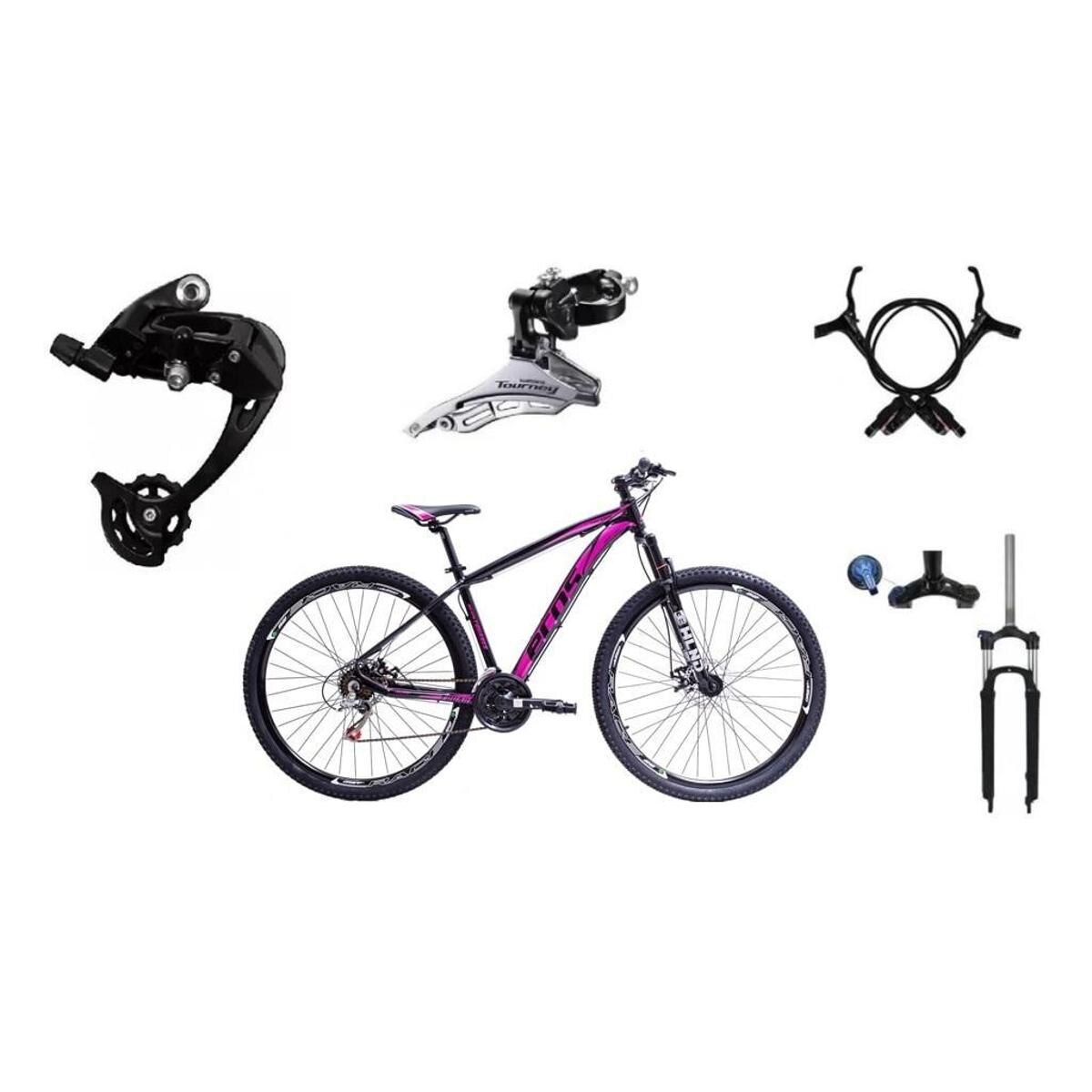 Bicicleta Ecos Touareg Aro 29 Susp. Dianteira 27 Marchas - Rosa