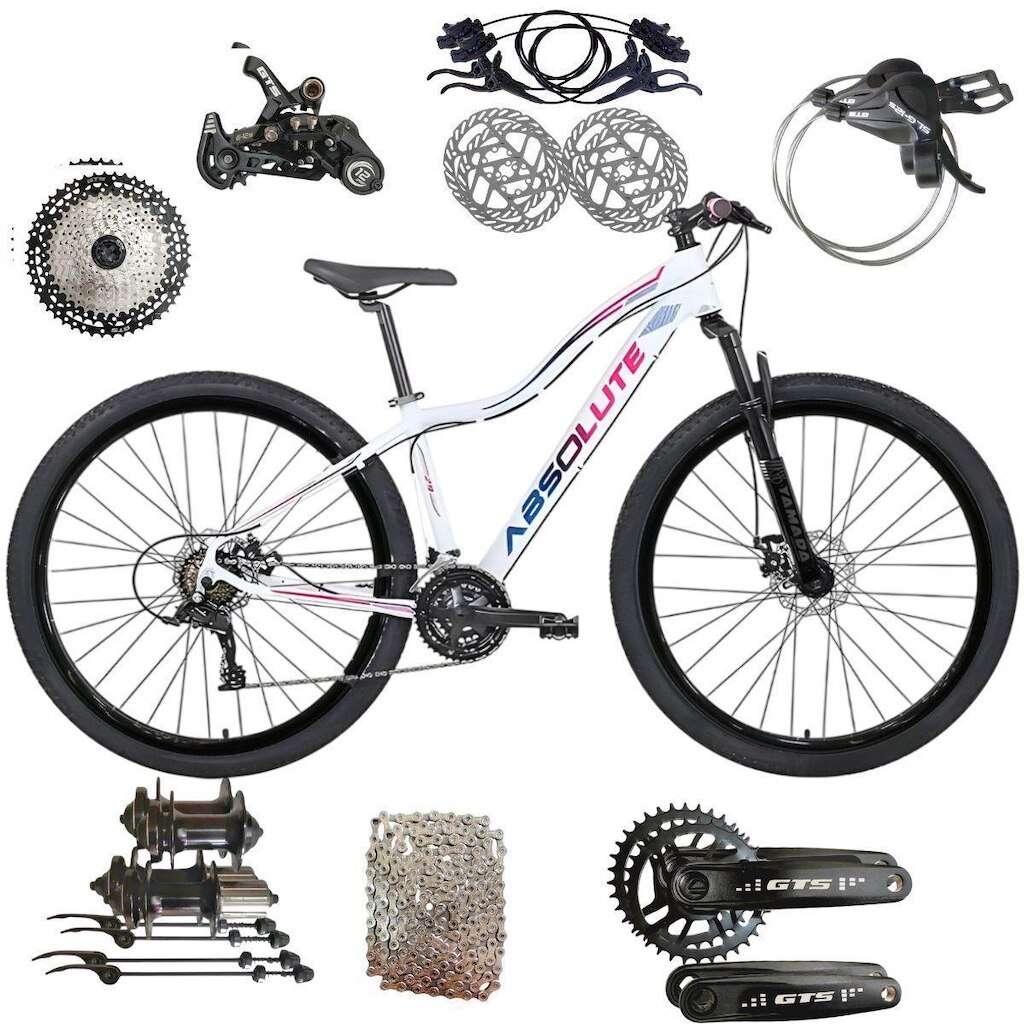 Bicicleta Aro 29 Feminina Absolute Hera 12v Alumínio Freios Hidráulico Suspensão 80mm