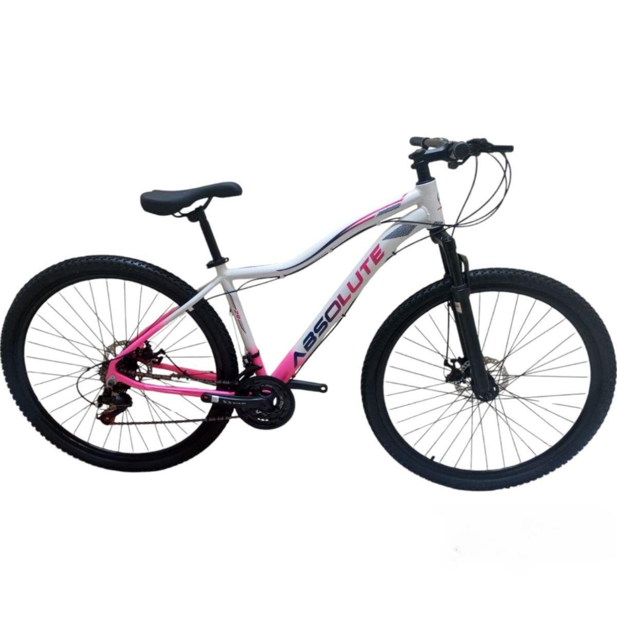 Bicicleta Absolute Hera Sport Disc M Aro 29 Susp. Dianteira 21 Marchas - Branco/rosa