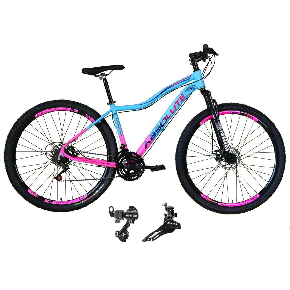Bicicleta Aro 29 Feminina Absolute Hera Alumínio 21v Câmbios Shimano Freio a Disco Suspensão Diant. Menor preço em Bicicleta Aro 29 Feminina Absolute Hera Alumínio 21v Câmbios Shimano Freio a Disco Suspensão Diant.