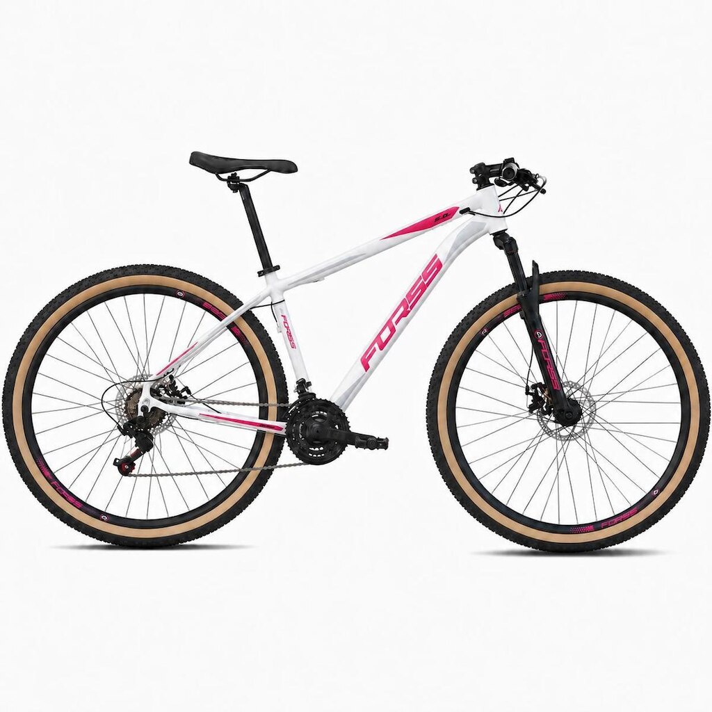 Bicicleta Aro 29 Feminina Forss 5.0 21v Branco/pink