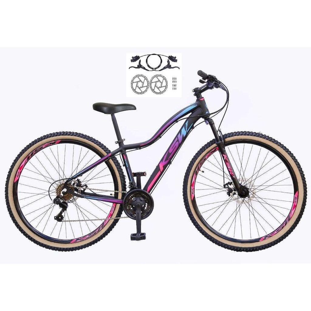 Bicicleta Aro 29 Feminina Ksw Mwza Alumínio 24v Freio a Disco Hidráulico(óleo)