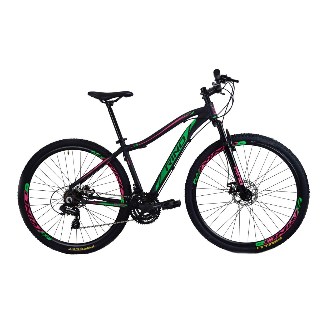 Bicicleta Rino Monalisa Aro 29 Susp. Dianteira 21 Marchas - Rosa/verde