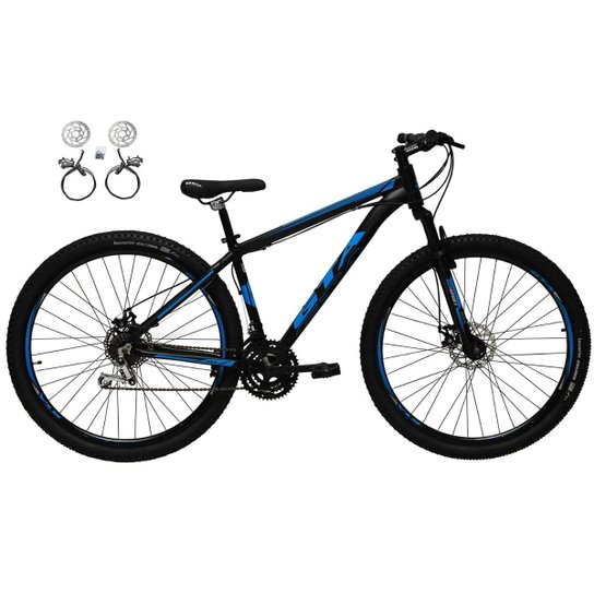 Bicicleta Aro 29 Gta Nx11 Alumínio 21v Freio a Disco Hidráulico Garfo com Suspensão - Preto/Azul - Preto+Azul Menor preço em Bicicleta Aro 29 Gta Nx11 Alumínio 21v Freio a Disco Hidráulico Garfo com Suspensão - Preto/Azul - Preto+Azul