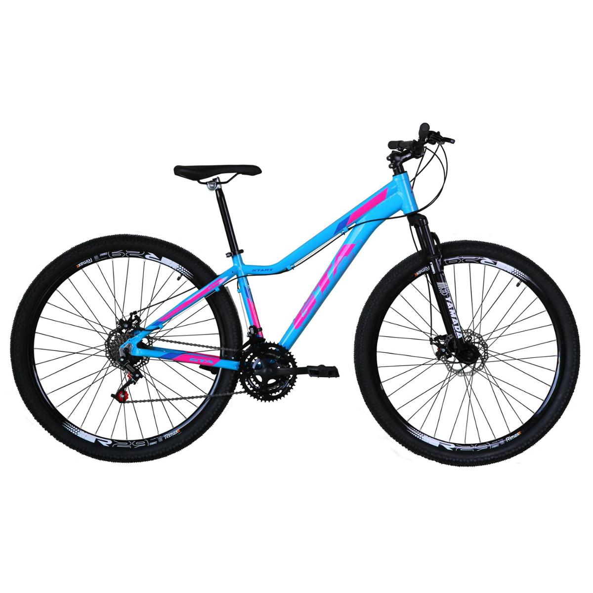 Bicicleta Gta Bike Start Plus Disc M Aro 29 Susp. Dianteira 24 Marchas - Azul/rosa