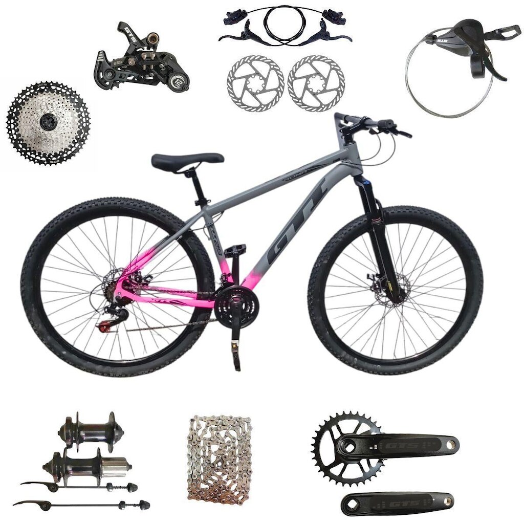 Bicicleta Aro 29 Gti Roma 12 Velocidades Freio Hidráulico Suspensão  80mm