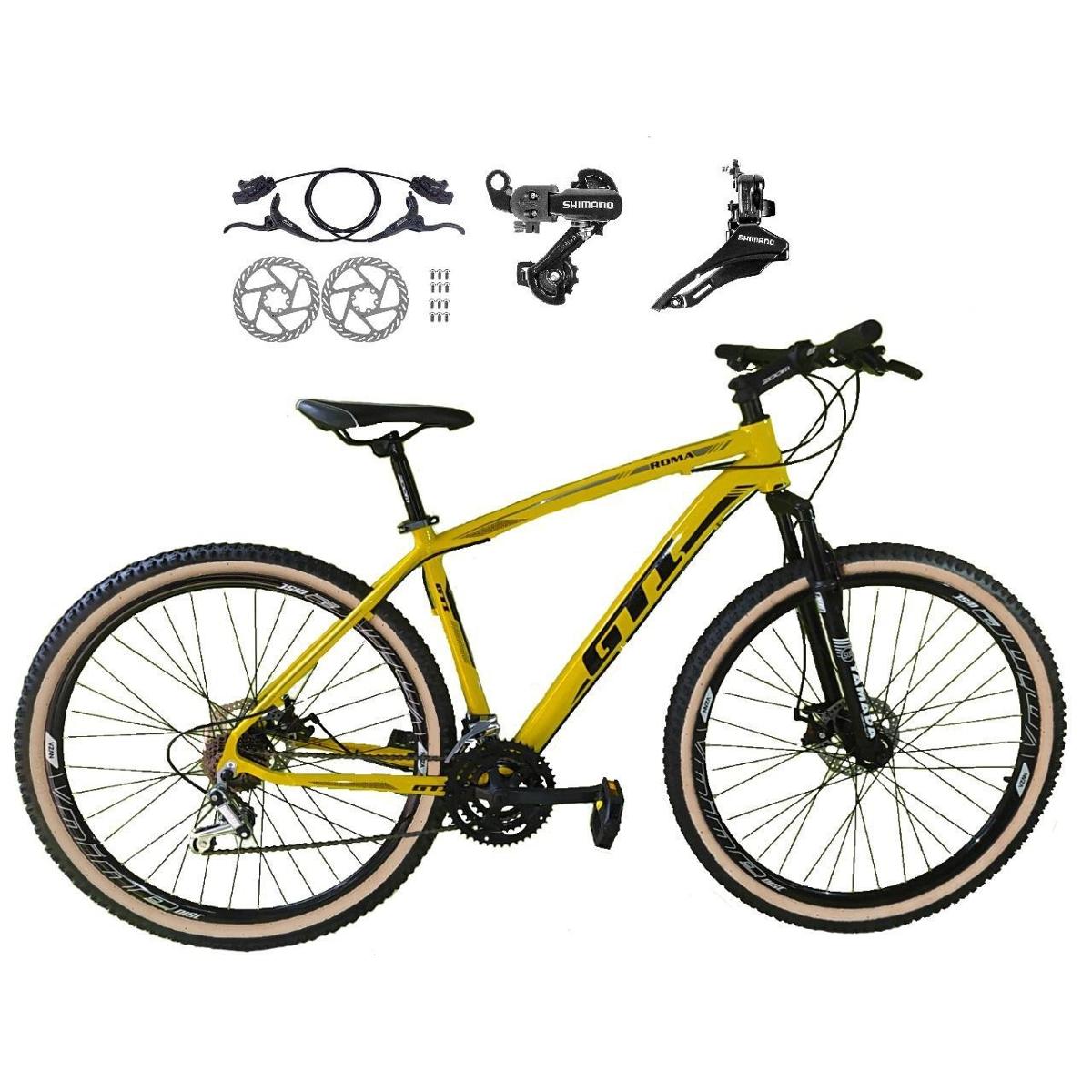 Bicicleta Gti T15 Disc H Aro 29 Susp. Dianteira 21 Marchas - Amarelo/preto