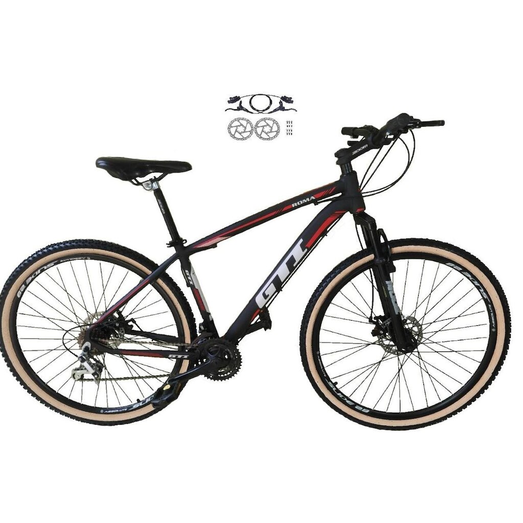 Bicicleta Aro 29 Gti Roma 21v Alumínio Freios a Disco Hidráulicos Suspensão Dianteira