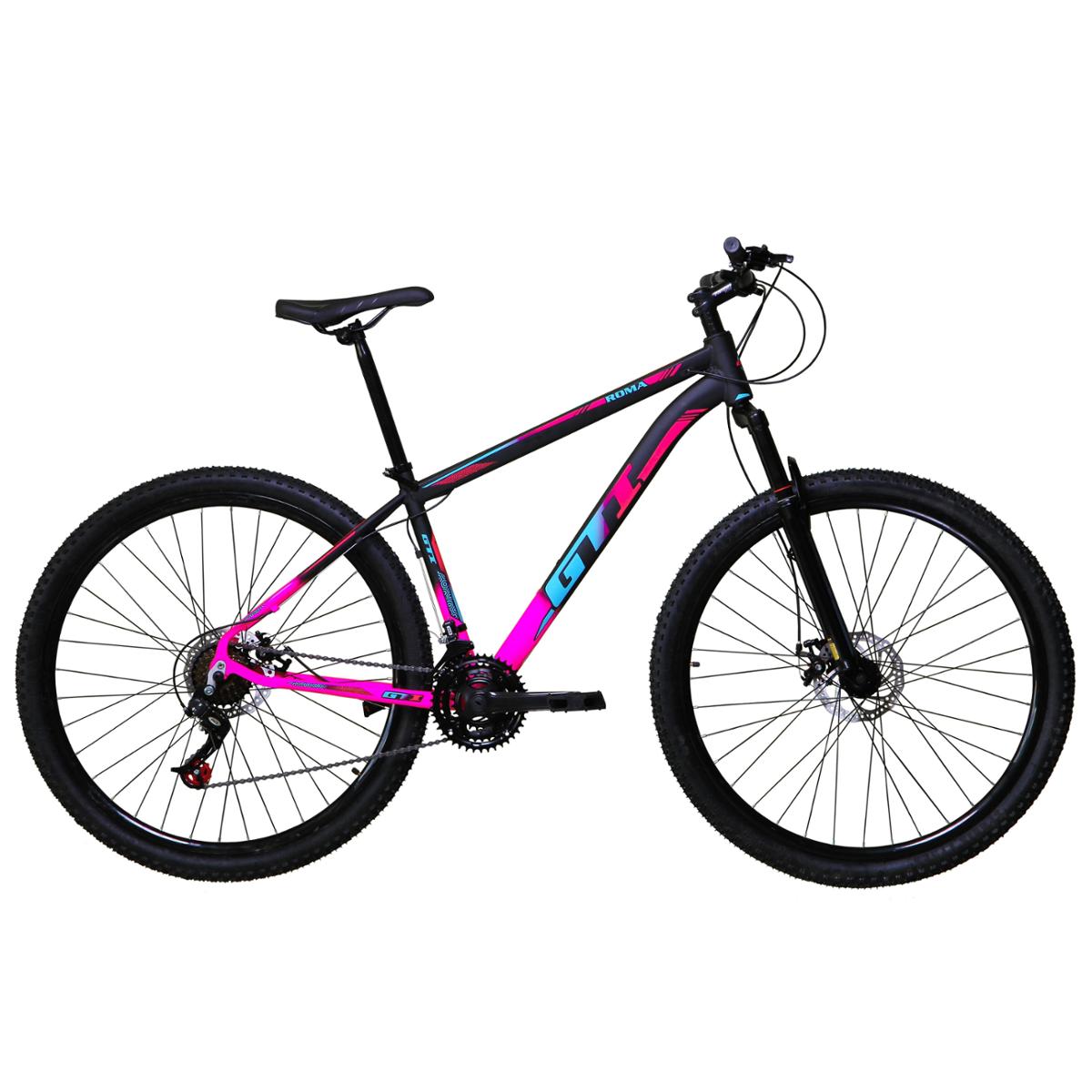 Bicicleta Gti T19 Disc M Aro 29 Susp. Dianteira 24 Marchas - Preto/rosa
