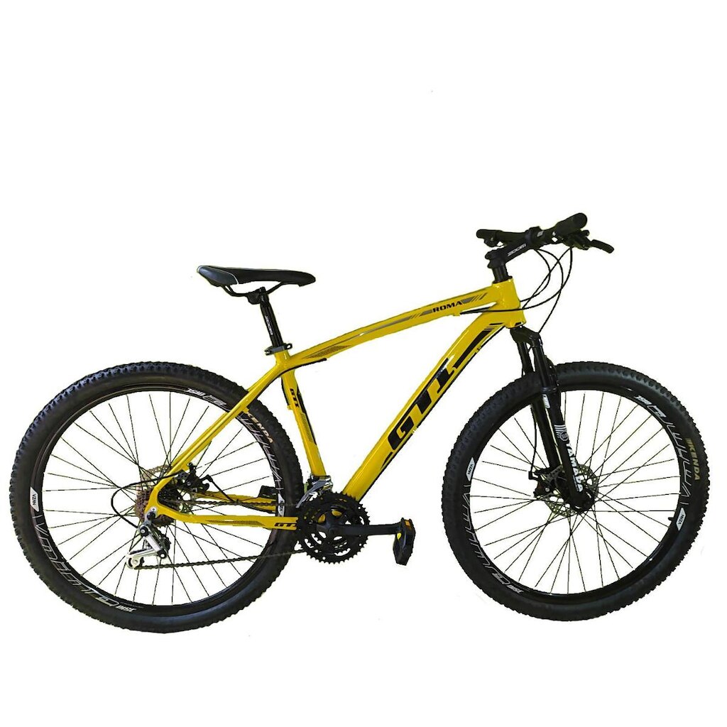 Bicicleta Aro 29 Gti Roma Alumínio 24v Freio a Disco Suspensão Dianteira Mtb 29