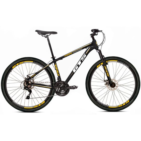 Bicicleta Aro 29 Gts Feel Freio À Disco 21 Marchas - Preto+Amarelo