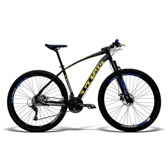 Bicicleta aro 29 GTS I-vtec SX Freio a disco 24 Marchas Cassete com Suspensão - Preto+Amarelo Menor preço em Bicicleta aro 29 GTS I-vtec SX Freio a disco 24 Marchas Cassete com Suspensão - Preto+Amarelo