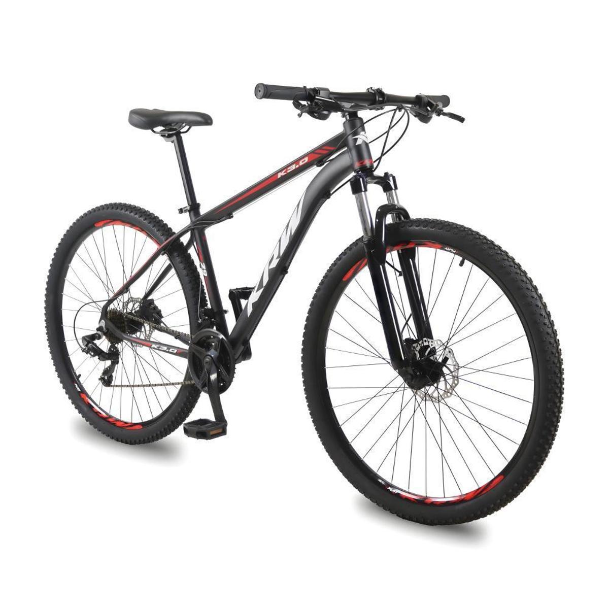 Bicicleta Krw X53 Aro 29 Susp. Dianteira 24 Marchas - Preto/vermelho/branco