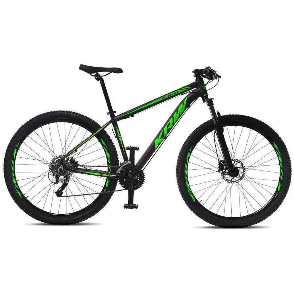 Bicicleta Aro 29 KRW Alumínio 27 Vel Freio a Disco Hidráulico e Trava R4