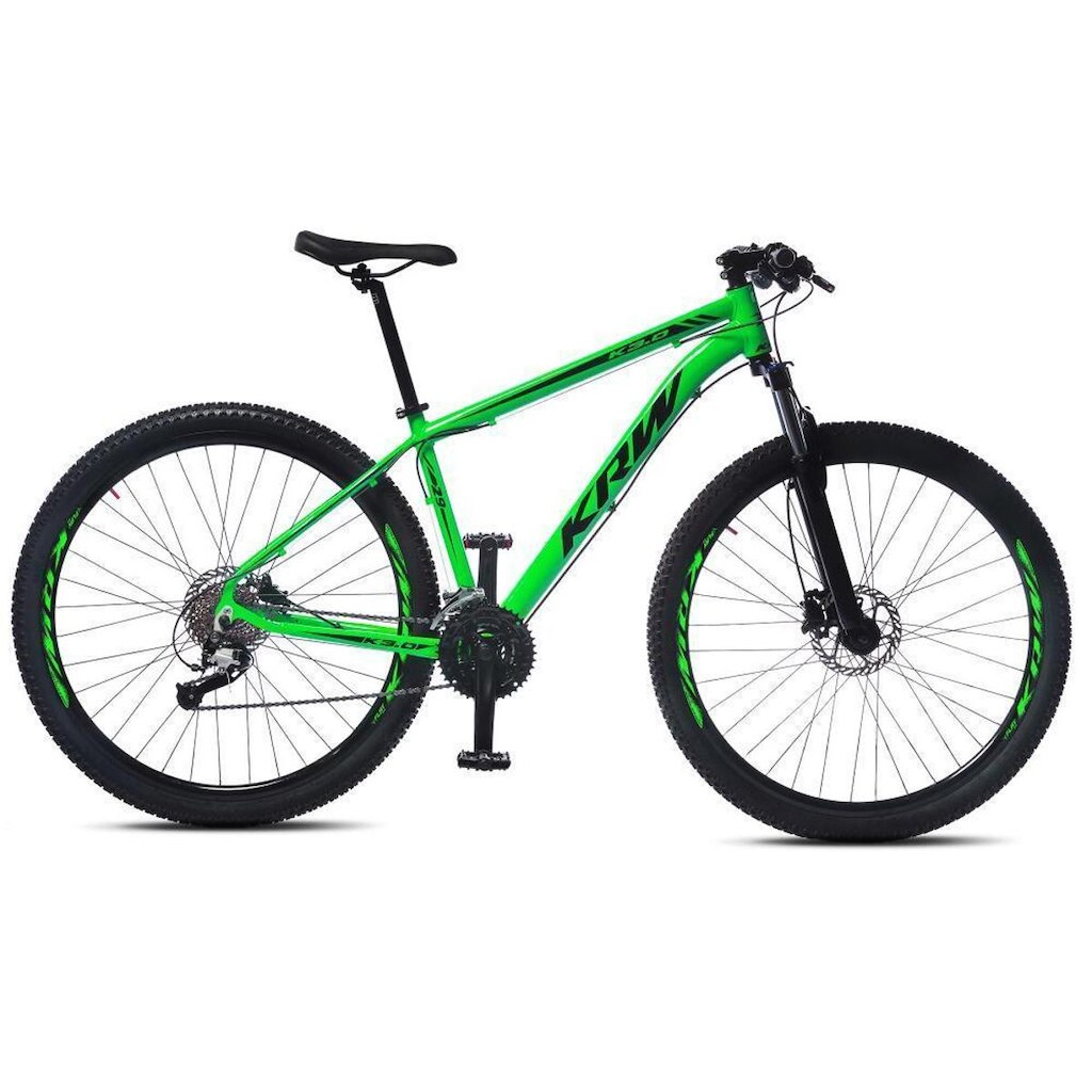 Bicicleta Aro 29 KRW Alumínio 27 Vel Freio a Disco Hidráulico e Trava R8
