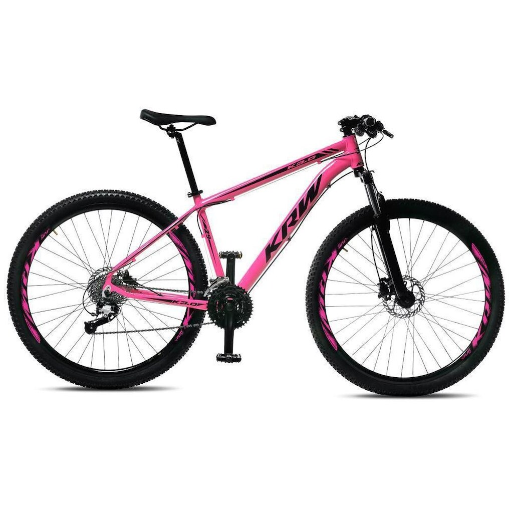 Bicicleta Aro 29 KRW Alumínio 27 Vel Freio a Disco Hidráulico e Trava R8