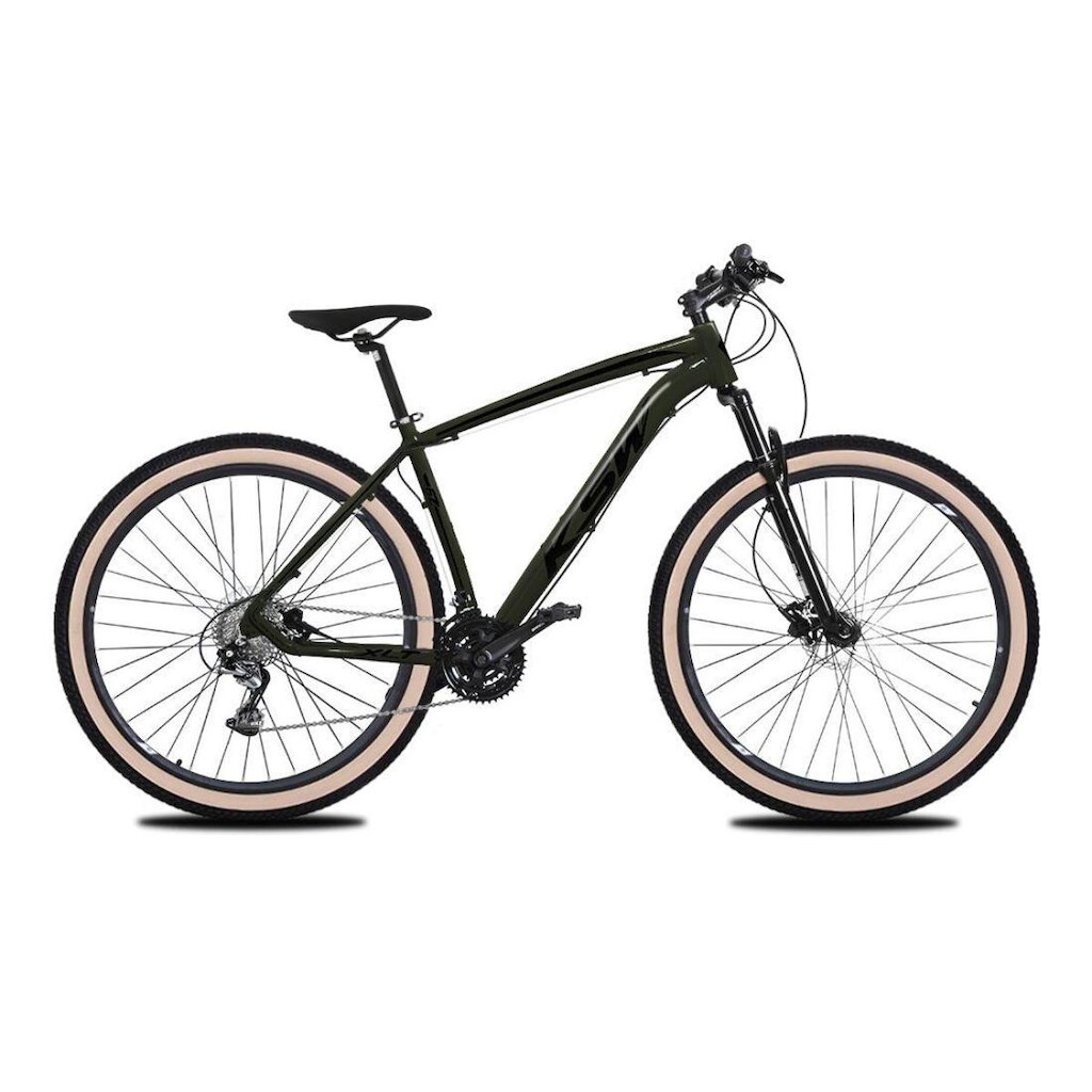 Bicicleta Aro 29 KSW 24 Marchas Freio a Disco Sistema K7 e Suspensão de 100mm com Trava