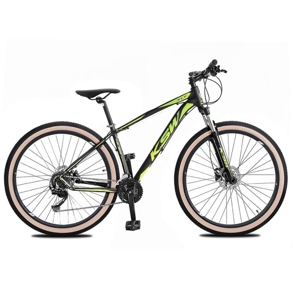 Bicicleta Aro 29 KSW 24 Marchas Freio a Disco Sistema K7 e Suspensão de 100mm com Trava