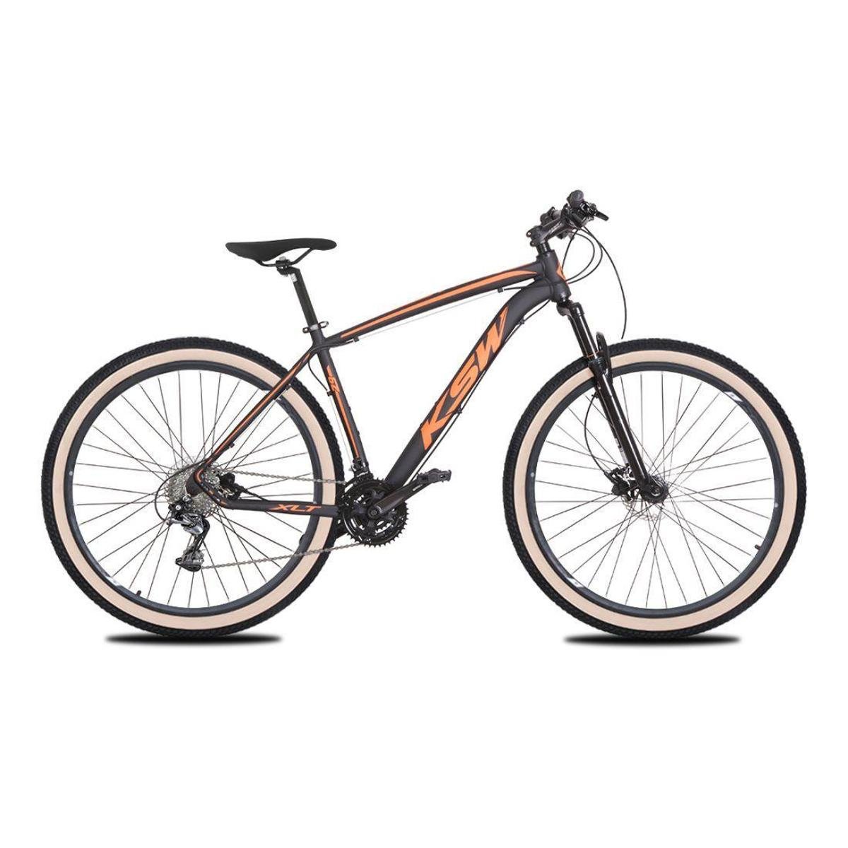 Bicicleta Aro 29 KSW 24 Marchas Freio a Disco Sistema K7 e Suspensão de 100mm com Trava