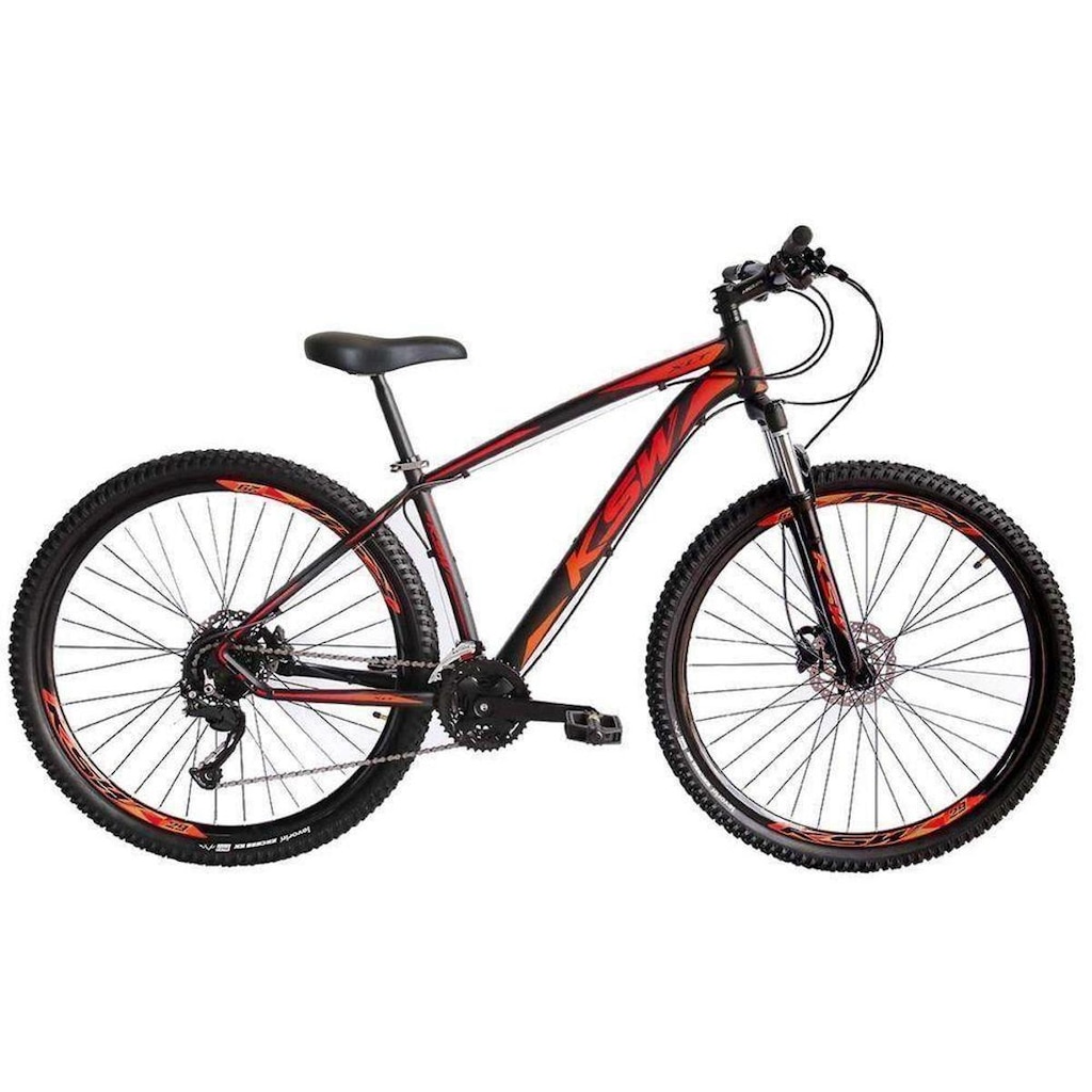 Bicicleta Aro 29 KSW 24 Marchas Freio Hidraulico Trava e K7