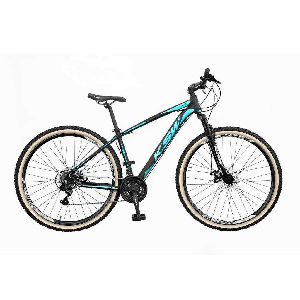 Bicicleta Aro 29 KSW 27 Marcha Freio a Disco Cubos K7
