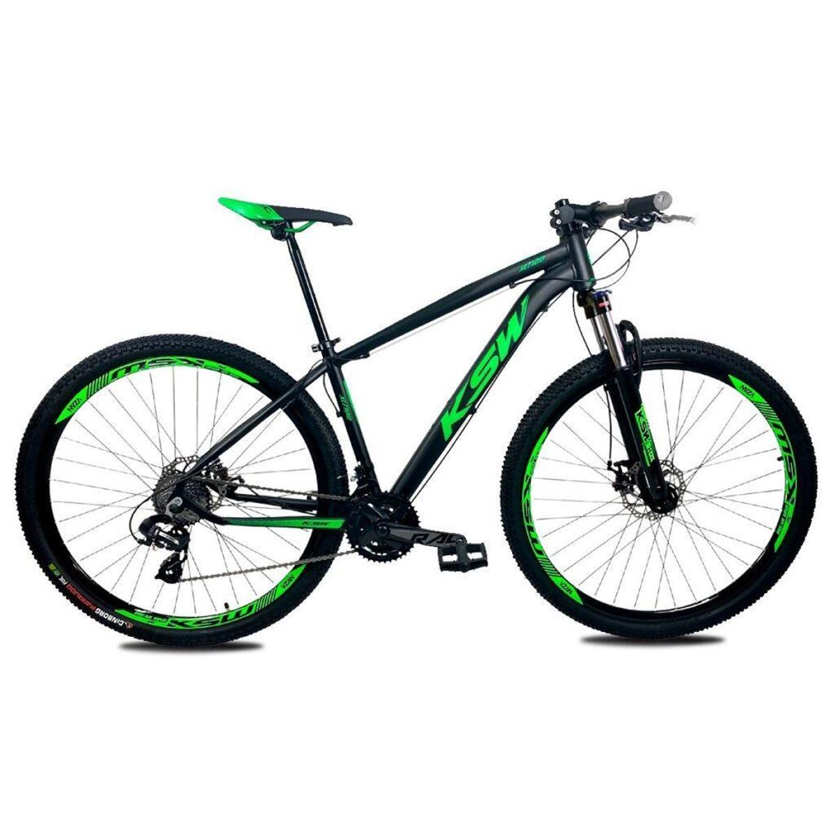 Bicicleta Ksw Ltx Disc H Aro 29 Susp. Dianteira 27 Marchas - Preto/verde