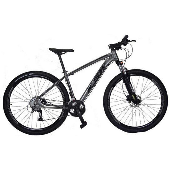 BICICLETA ARO 29 KSW - CAMBIOS SHIMANO - 27V - TRAVA - Grafite+Preto Menor preço em BICICLETA ARO 29 KSW - CAMBIOS SHIMANO - 27V - TRAVA - Grafite+Preto