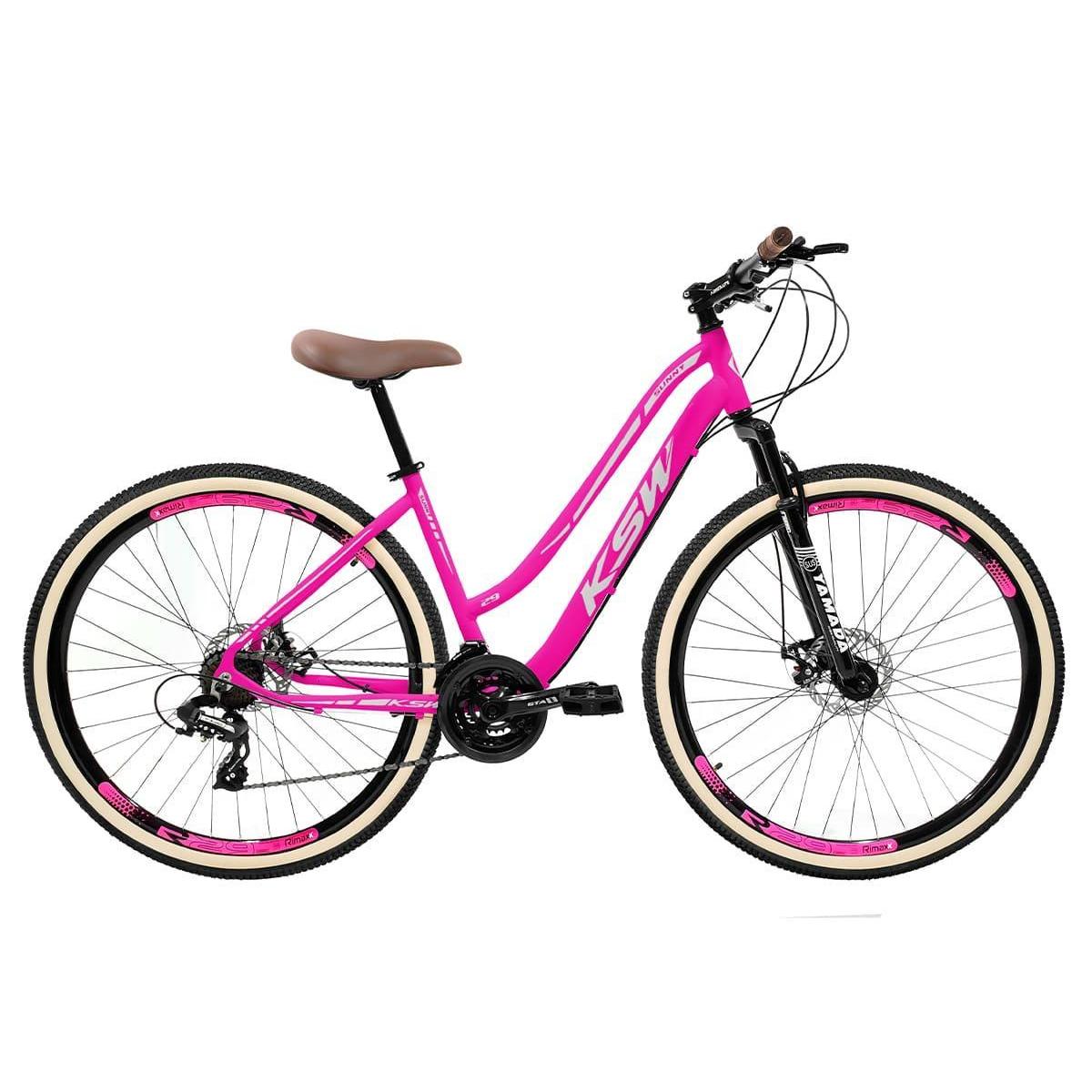 Bicicleta Ksw Sunny Disc M Aro 29 Susp. Dianteira 21 Marchas - Rosa/prata