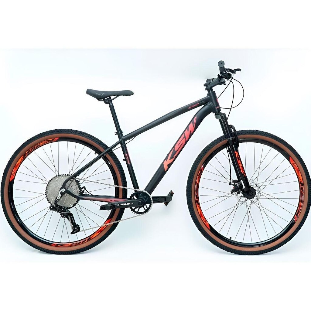 Bicicleta Aro 29 Ksw XLT 12v Alumínio K7 11x50 Kit 1x12v Pedivela Single Freio a Disco Mecânico