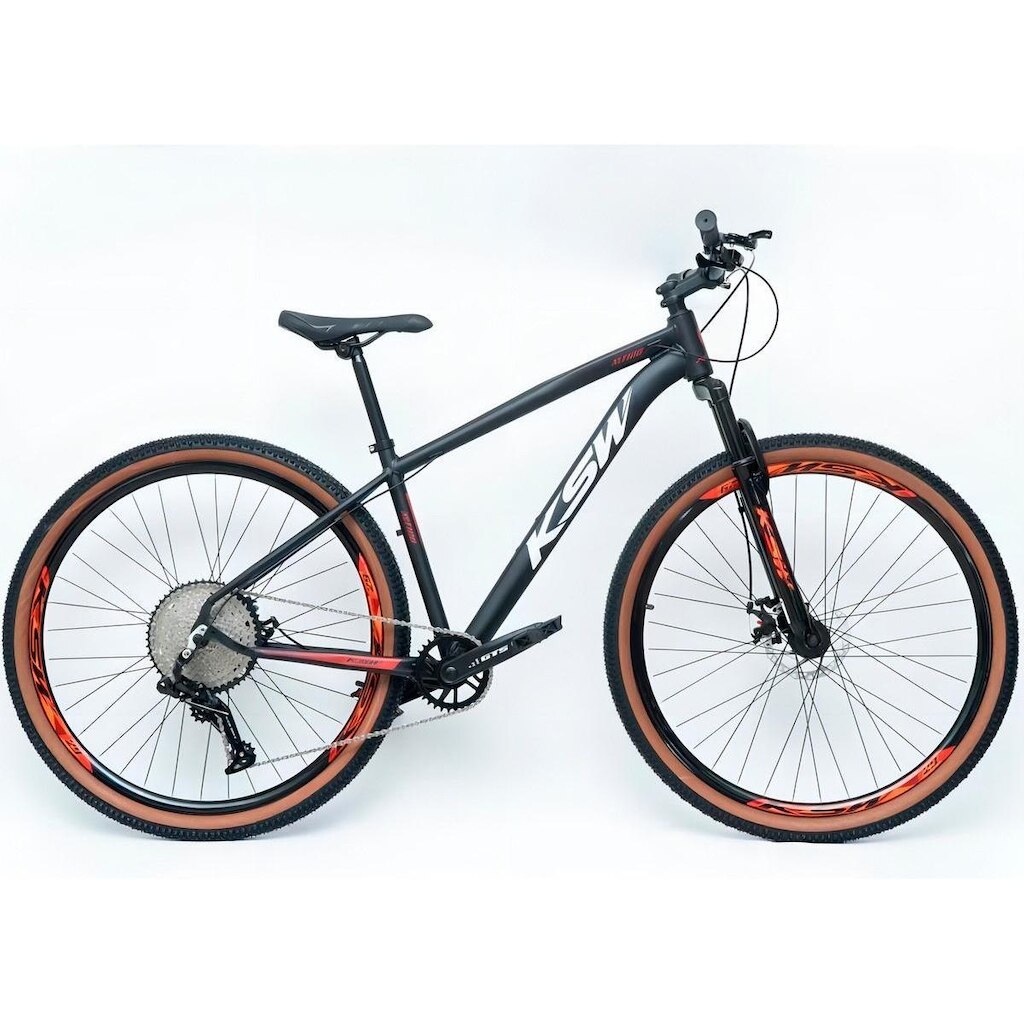 Bicicleta Aro 29 Ksw XLT 12v Alumínio K7 11x50 Kit 1x12v Pedivela Single Freio a Disco Mecânico