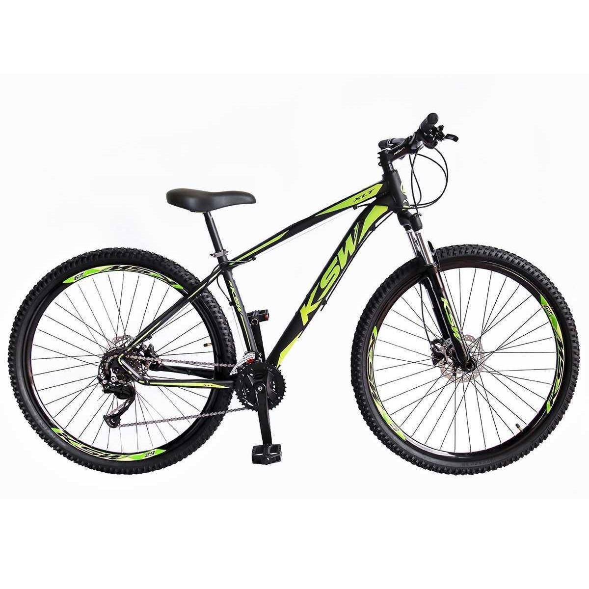 Bicicleta Ksw Xlt 2020 Disc H Aro 29 Susp. Dianteira 27 Marchas - Preto/verde
