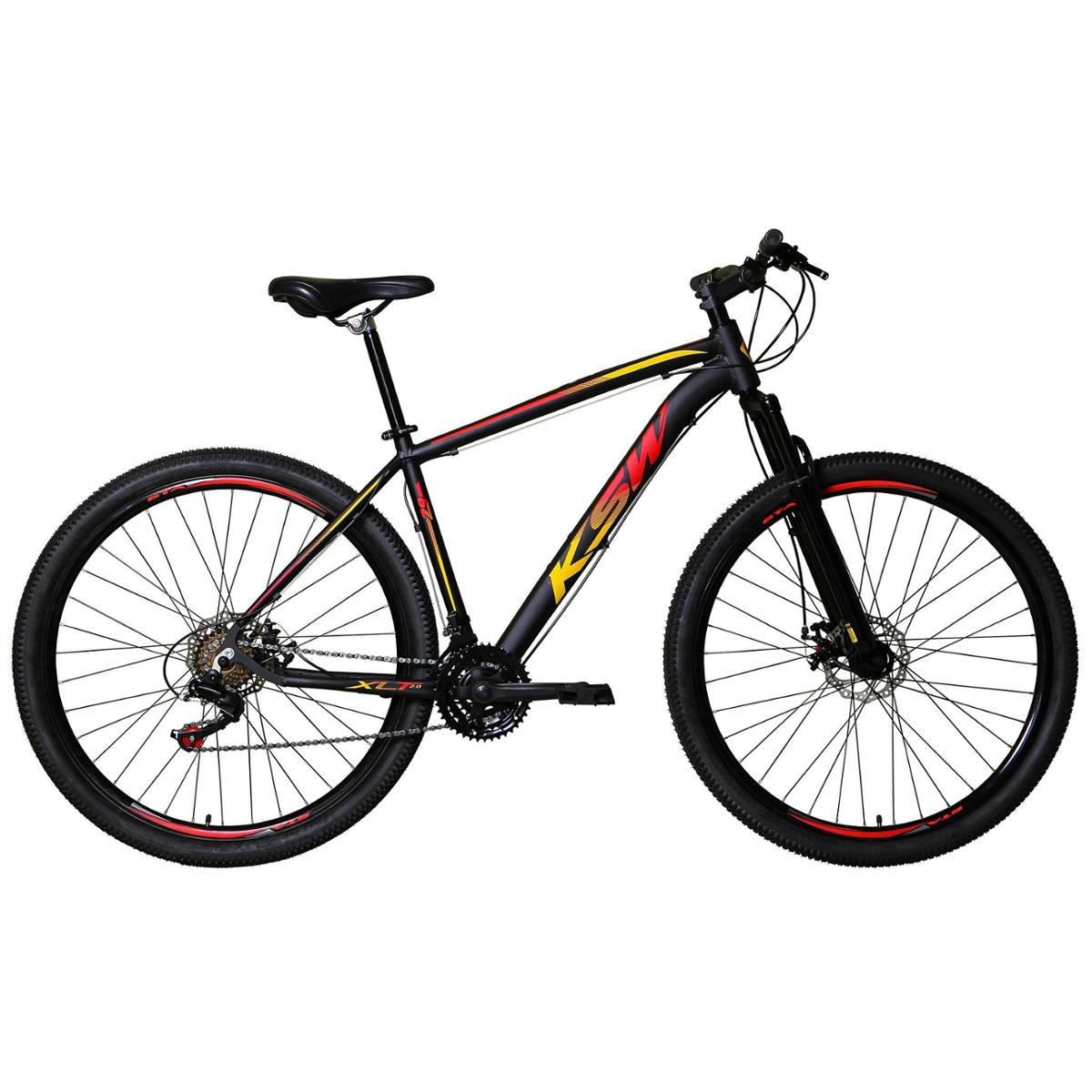 Bicicleta Ksw Xlt Disc M Aro 29 Susp. Dianteira 24 Marchas - Amarelo/preto