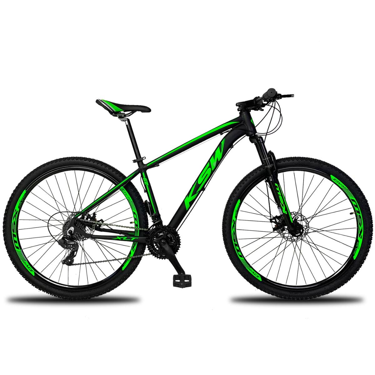 Bicicleta preto fosco e verde Clearance