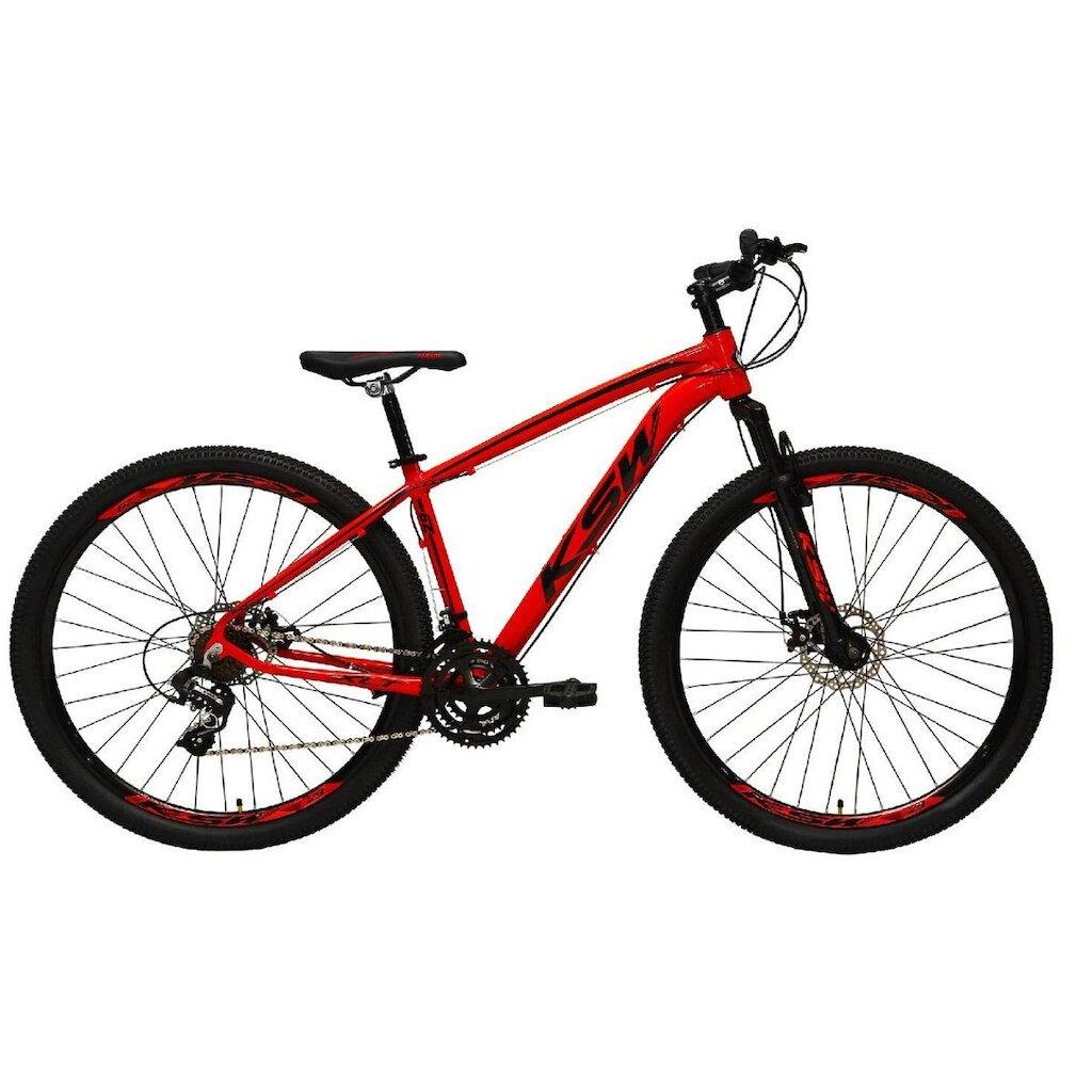 Bicicleta Aro 29 KSW XLT 24v Shimano Altus K7 Freio Hidráulico Garfo com Trava Alumínio