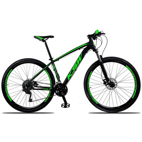 Bicicleta Aro 29 KSW XLT 27v Câmbios Shimano Deore M592 Freio a Disco Hidráulico com Trava - Preto e verde é ruim? Bicicleta Aro 29 KSW XLT 27v Câmbios Shimano Deore M592 Freio a Disco Hidráulico com Trava - Preto e verde é boa?