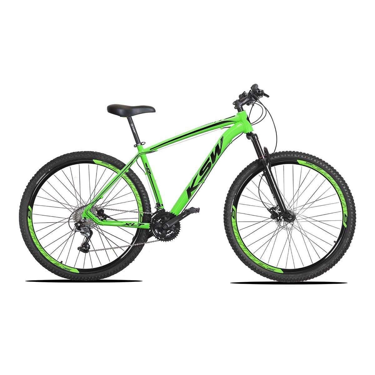 Bicicleta Ksw Xlt Disc H Aro 29 Susp. Dianteira 27 Marchas - Verde/preto