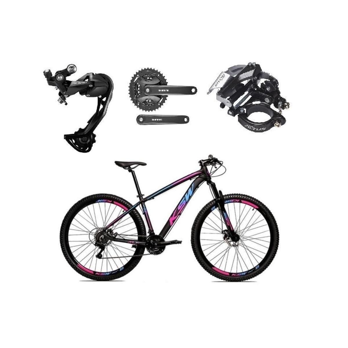 Bicicleta Ksw Xlt Disc H Aro 29 Susp. Dianteira 27 Marchas - Preto/roxo