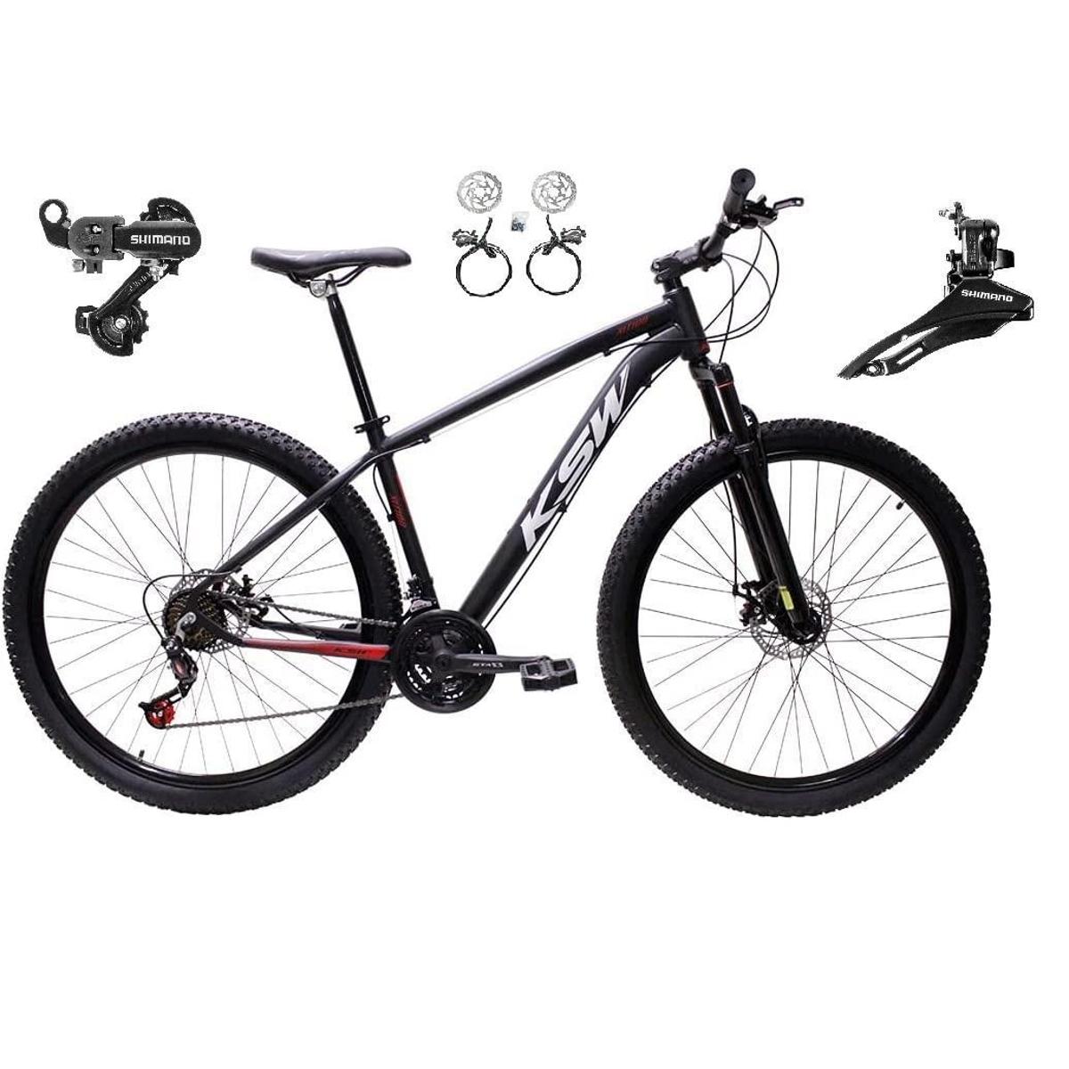 Bicicleta Ksw Xlt 100 Disc H Aro 29 Susp. Dianteira 21 Marchas - Preto/branco