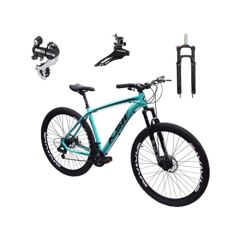 Bicicleta Aro 29 Ksw Xlt Alumínio 24v Câmbio Shimano Acera K7 Suspensão Com Trava Freio a Disco