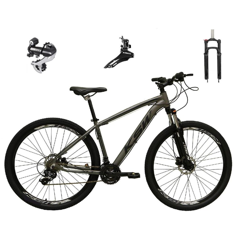 Bicicleta Aro 29 Ksw Xlt Alumínio 24v Câmbio Shimano Acera K7Suspensão Com Trava Freio a Disco
